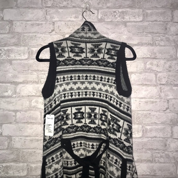 Splendid Open Front Long Line Waterfall Cardigan Sweater Vest - Picture 5 of 15